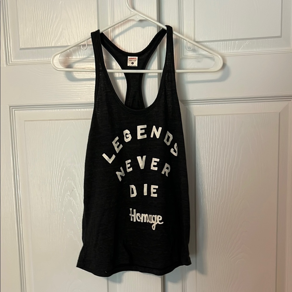 HOMAGE Black Tank Top with White Text